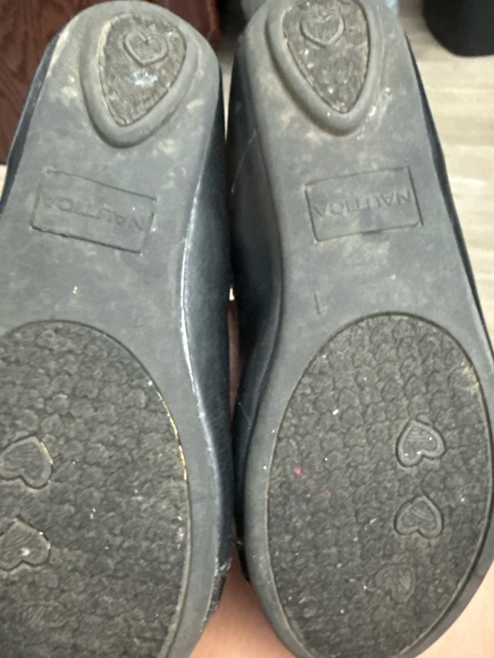 Nautica Girls Black Patent Ballet Flats with Bow